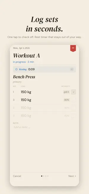 Lifting Tracker — Logbook screenshot 2