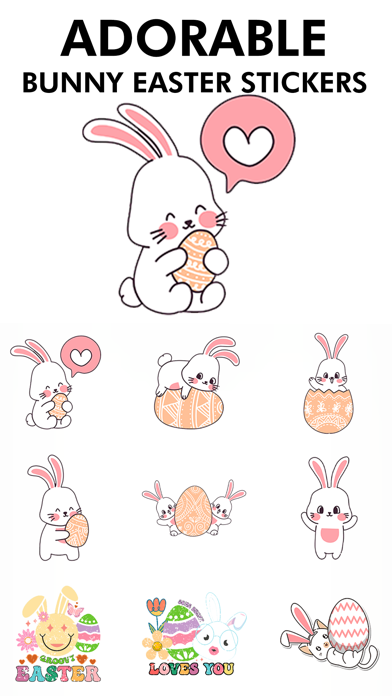 Screenshot #1 pour Adorable Bunny Easter Stickers