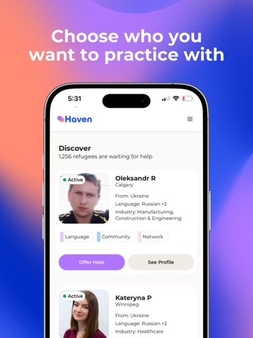Haven Refugees iPad screenshot