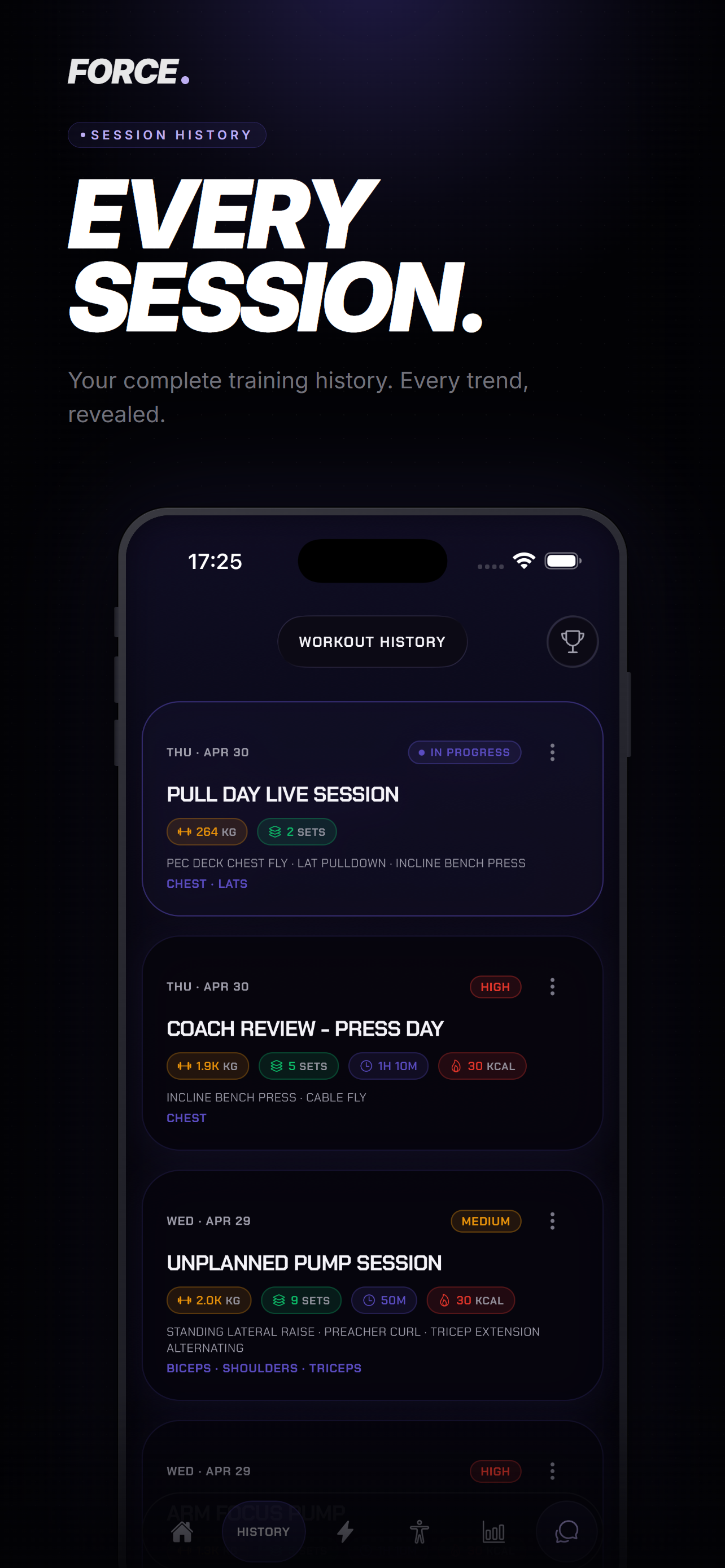Force: Workout Log & Coach