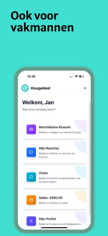 Klusgebied iPhone screenshot