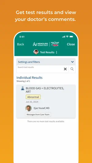 Nemours Children’s MyChart screenshot 5