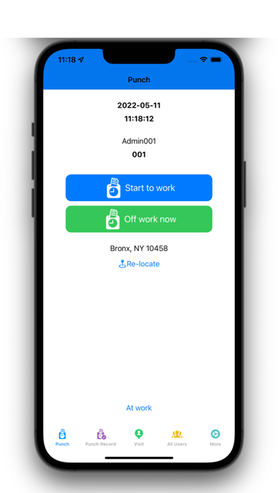 Enterprise Punch Card-Timecard Screenshot