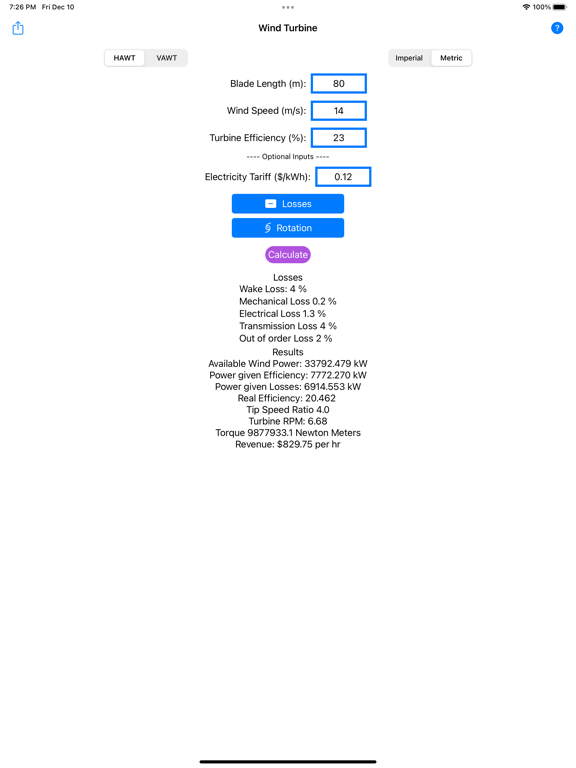 Screenshot #4 pour Wind Turbine Calculator