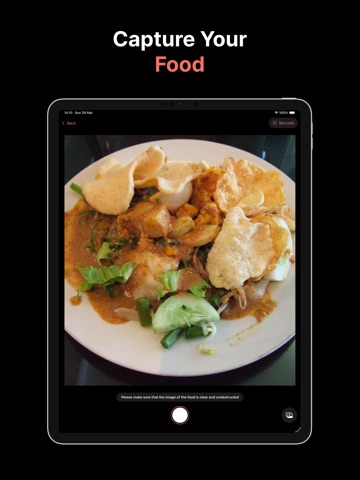 NutriCam: Calories in a Snap iPad screenshot