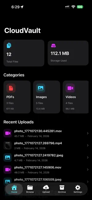 CloudVault - File Storage screenshot 1