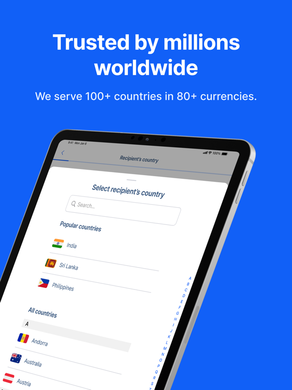 RemitBee Quick Money Transfer iPad screenshot 2 - Finance app