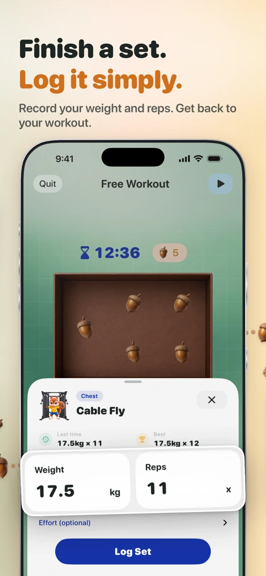 AcornSet: Workout Tracker screenshot 2