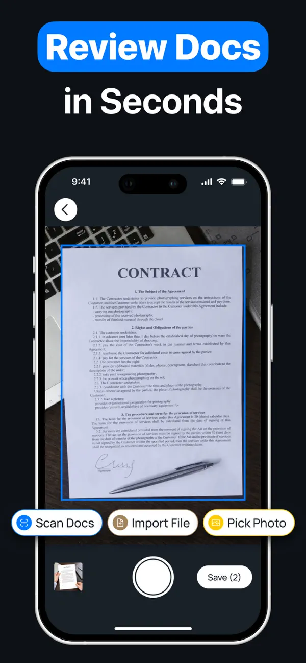Screenshot #2 pour Analyse contrat IA & Signature