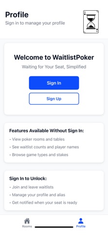 WaitlistPoker iPhone screenshot