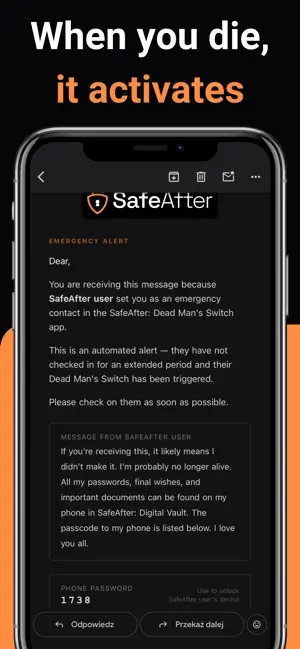 SafeAfter: Dead Man's Switch screenshot 3