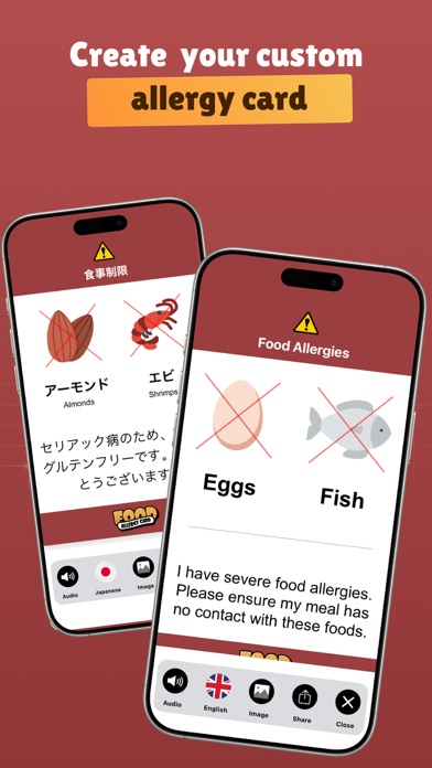 Food Allergy Card Screenshot