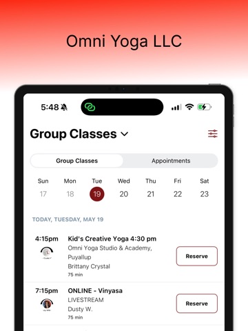 Omni Yoga LLC iPad screenshot