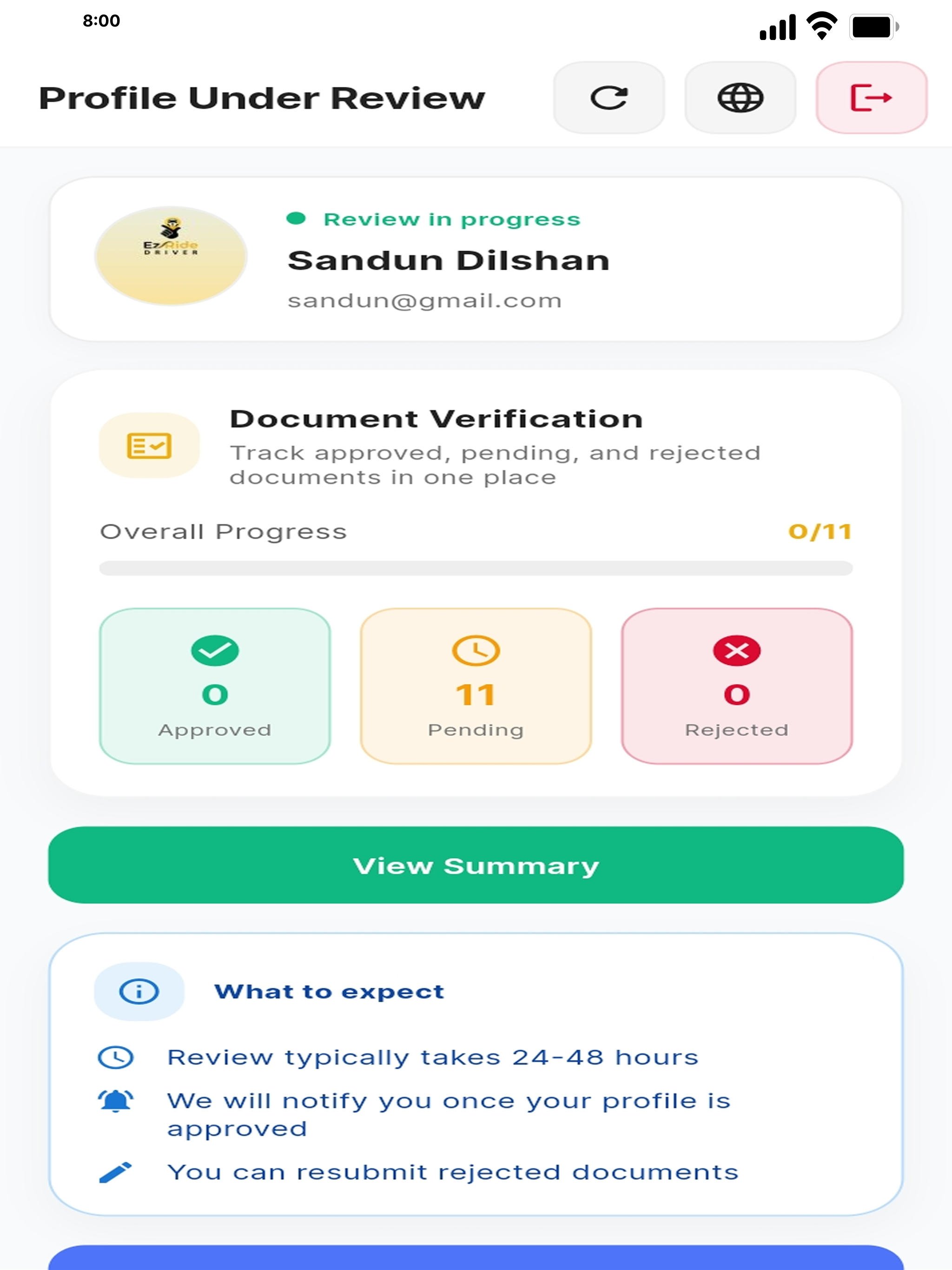 EzRide Rider App