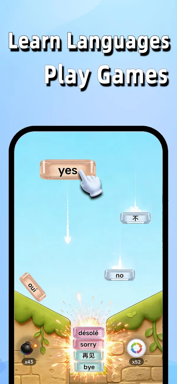 Screenshot #1 pour Word Rain:Apprendre Langues