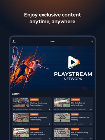 Playstream Network iPad screenshot