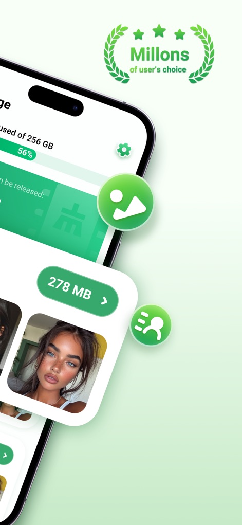 Smart Cleaner - Pro Security - This tool displays overall storage usage with a clear percentage breakdown and offers quick access to the photo gallery cleanup feature.