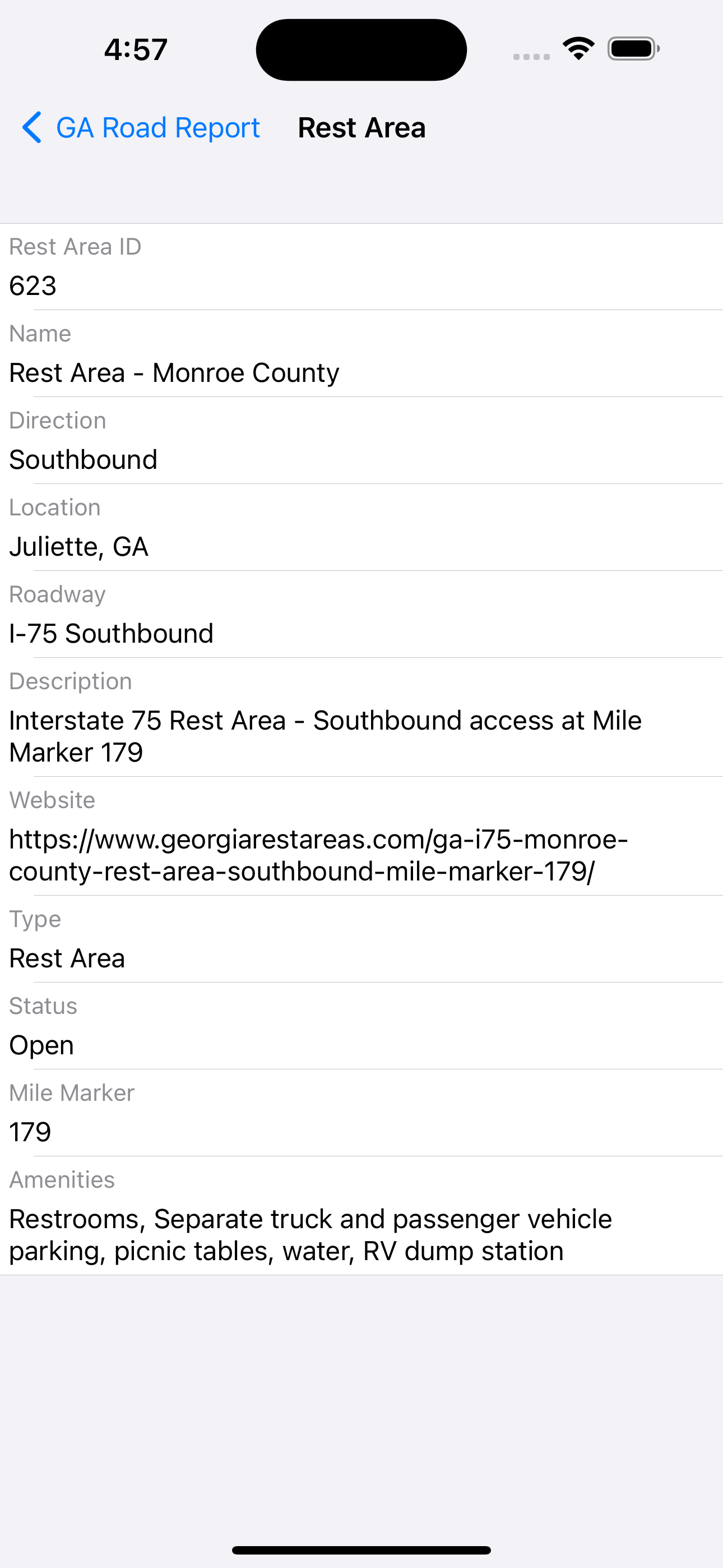 Georgia Road Report