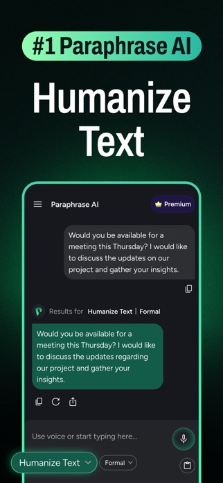 Paraphrase AI: Humanize Tool Screenshot 1 of 7