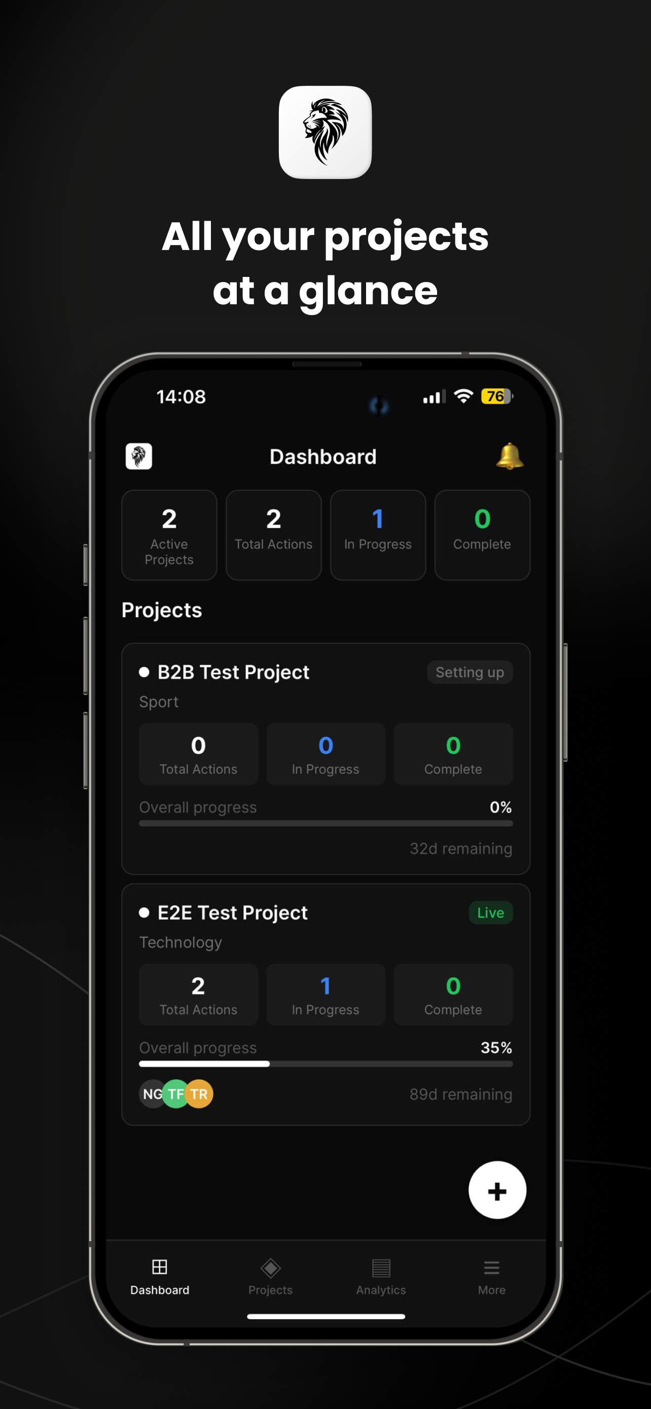 Simba Projects Tracker