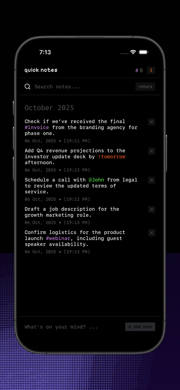 #1. Quick.Notes (iOS) Által: Cristian Radu