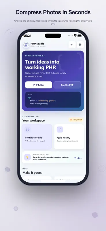 PHP Editor: Code & Run screenshot 1 of 10