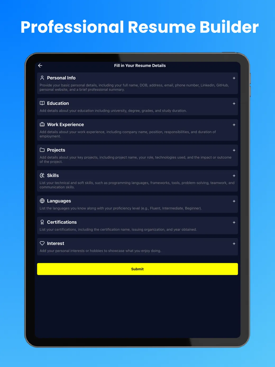 AI Resume Builder - Resumint iPad screenshot 4