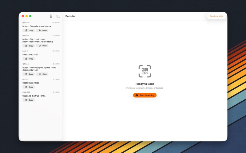 Code Scanner – Decoder app screenshot