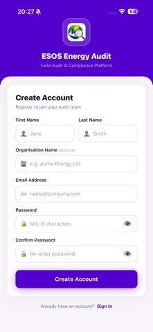 ESOS Audit App screenshot