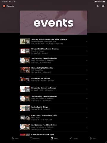 Elements City Church iPad screenshot