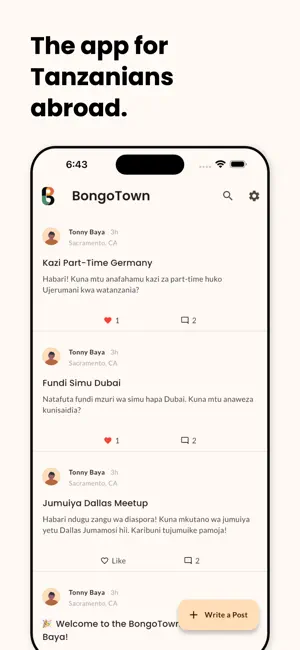BongoTown: TZ Diaspora App screenshot 1