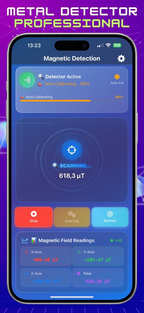 Metal Detector: Magnetometer - metal-detector-professional-app-interface