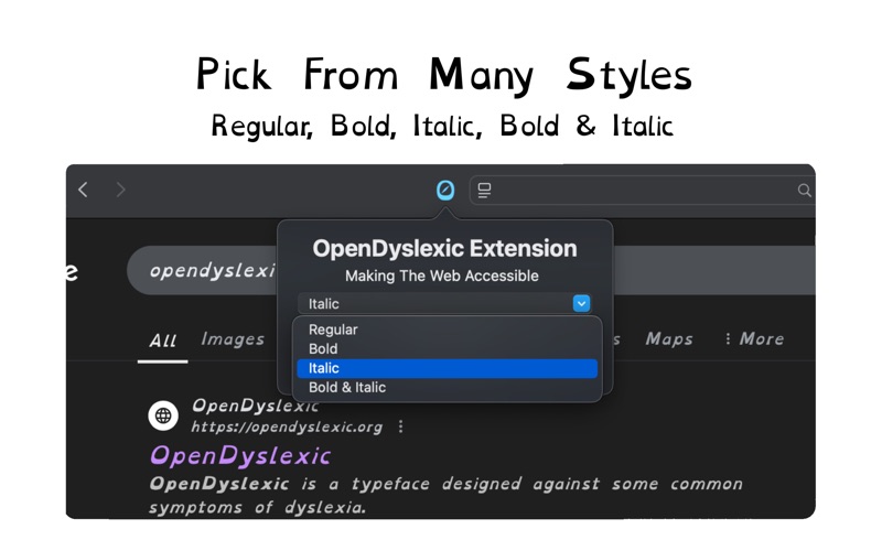 OpenDyslexic Extension screenshot