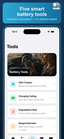 Скриншот EV Battery Health By ChatStick на iPhone 2