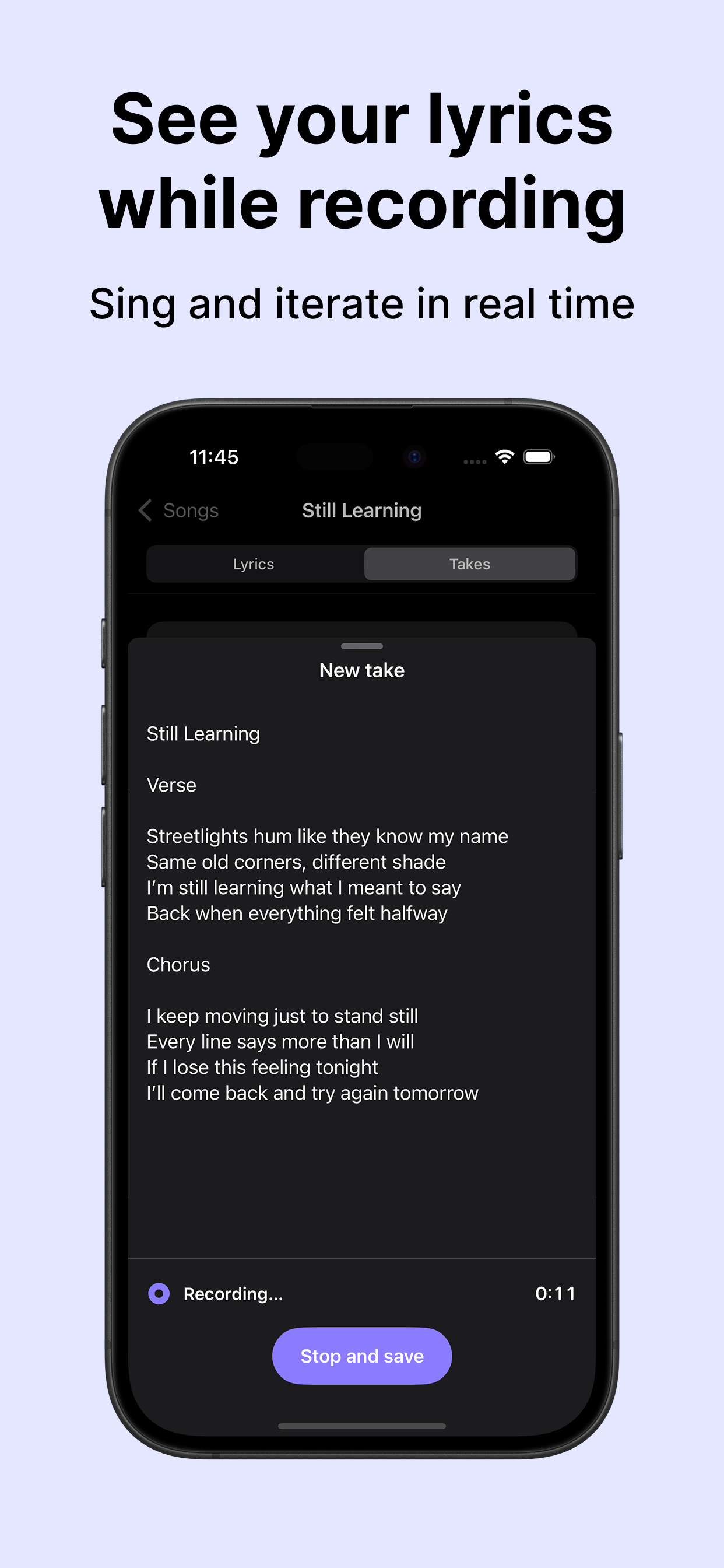 SongLab: Lyrics & Takes screenshot 5