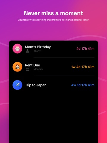 Countdown — Widget iPad screenshot