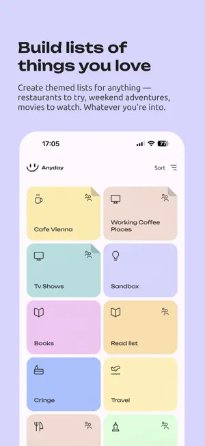 Anyday: Activity Lists screenshot 2