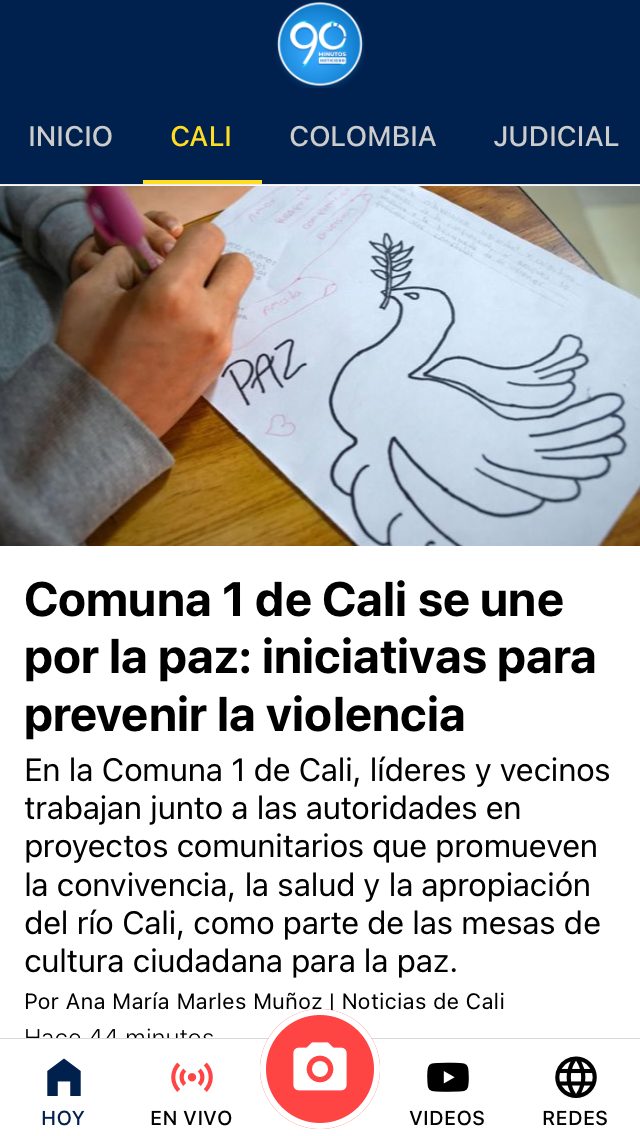 90minutos app screenshot