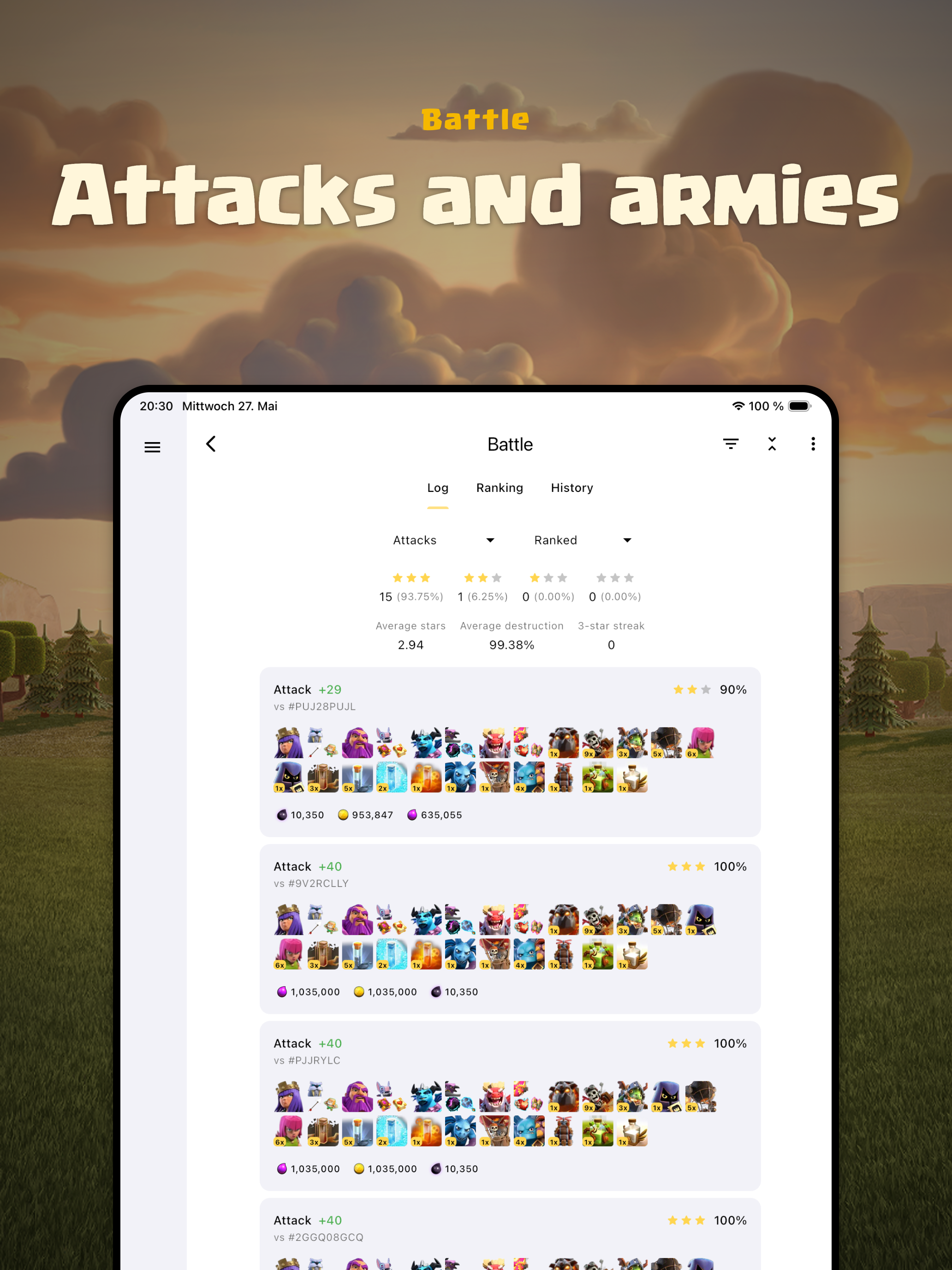 War Report for Clash of Clans
