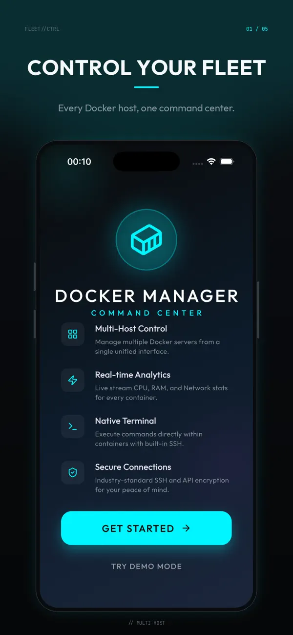 #1. Container Manager for Docker (iOS) Tekijänä: Antonios Freris