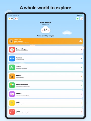 Kids World: Learn with Pamuk iPad screenshot