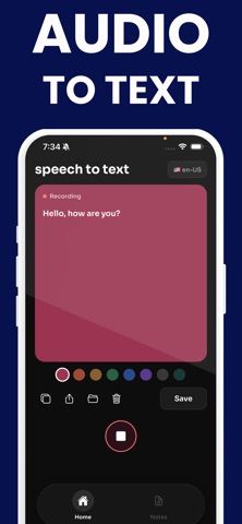 Transcribe Speech to Text Note screenshot