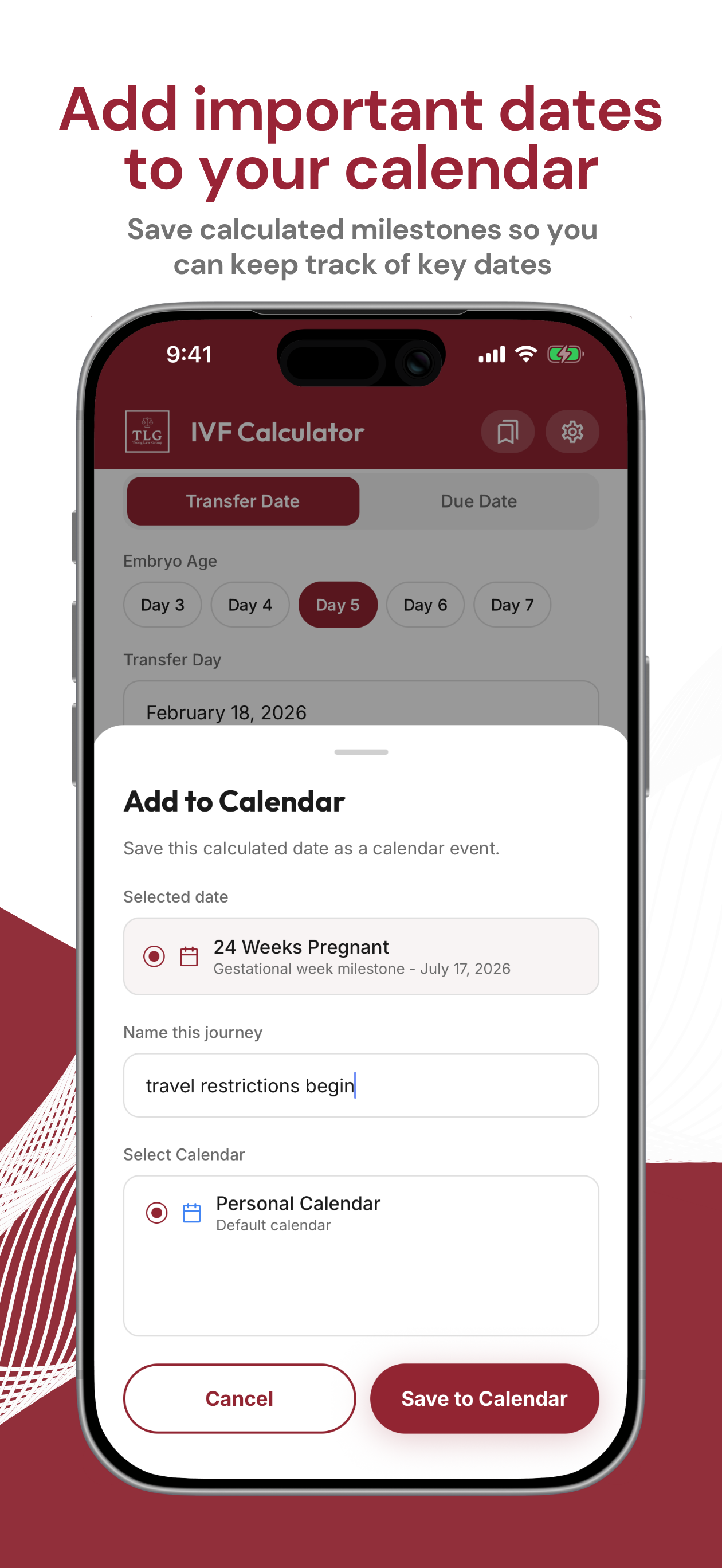 IVF Pregnancy Calculator