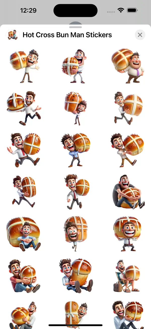 Screenshot #1 pour Hot Cross Bun Man Stickers