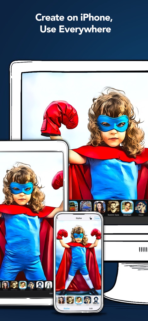 Clip2Comic: Toon Photo Editor - Créez sans interruption grâce à la compatibilité multi-appareil de l'application et bénéficiez de la synchronisation des styles personnalisés sur tous vos dispositifs.