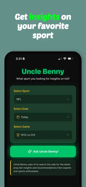 Uncle Benny Sports Picks screenshot 1