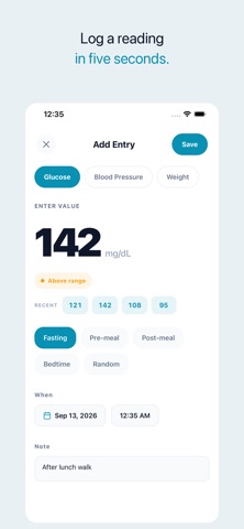 Diabetes Tracker Log: Any Time Screenshot 2 of 4