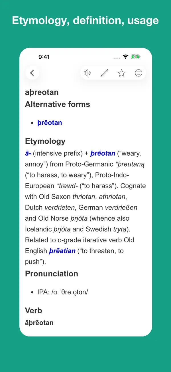 Screenshot #2 pour Old English Etymology