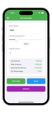 Tap Tip Calculator-Bill points screenshot