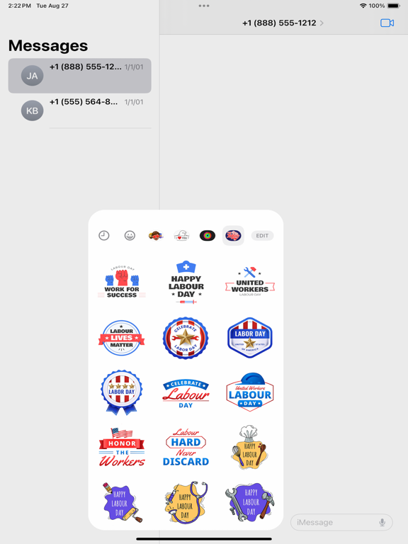 Screenshot #4 pour US Labor Day Stickers